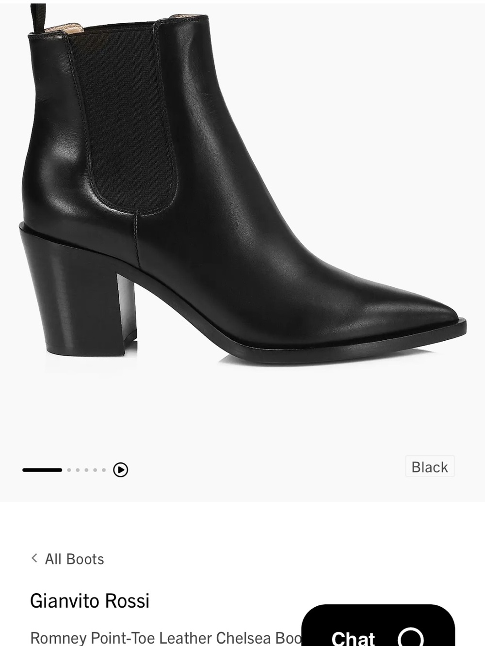 Gianvito Rossi Black Pointed Chelsea Ankle Boot